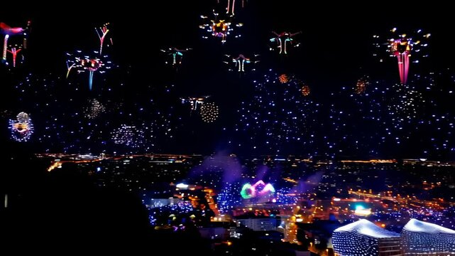 Night Sky Fireworks Drone Show