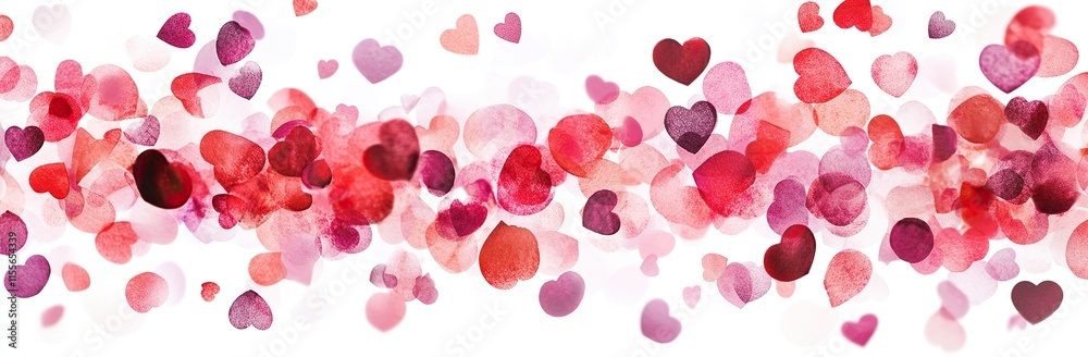 Fototapete glowing heart with multiple hearts in background representing love and affection