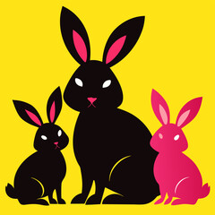 easter bunny and easter eggs