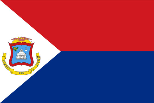 Sint Maarten flag , official colors and proportion correctly National Sint Maartener flag Vector illustration.