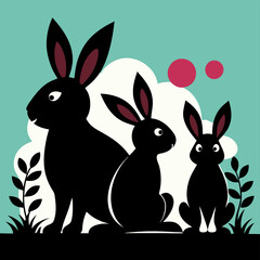 easter bunny and easter eggs