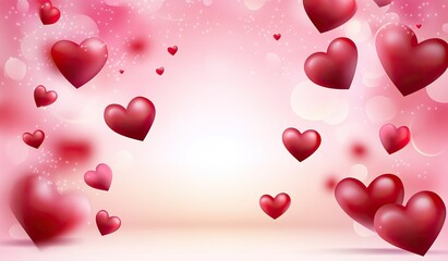 Obraz premium Glowing heart with multiple hearts in background representing love and affection 