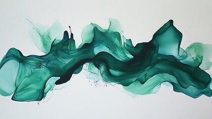 Fluid watercolor design blending teal and green into a harmonious abstract effect