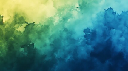 Abstract fluid-inspired watercolor tones with blue and green blending smoothly