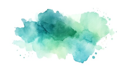 Teal and green watercolor artwork with soft gradient blending and fluid motion
