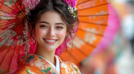 Young Adults in Ceremonial Kimonos Enjoying a Colorful Parade