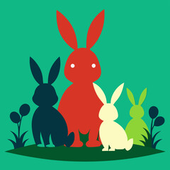 easter bunny and easter eggs