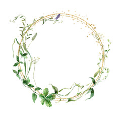 floral watercolor wreath for wedding, birthday, card, background, invitation, wallpaper, sticker, decoration etc.