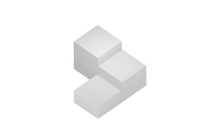 Obraz premium 3D three white pedestal layer product stand podium display on clean background transparent