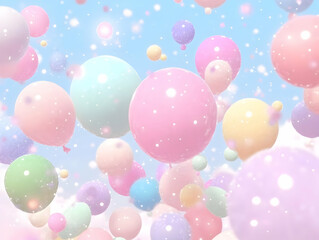 Pastel Balloons 3D Illustration