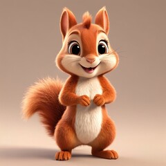 Obraz premium Cute little squirrel smiles cheerfully. Squirrel