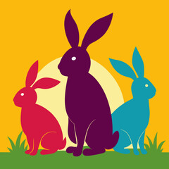 easter bunny and easter eggs