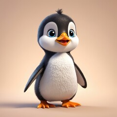 Obraz premium Cute little penguin smiling cheerfully.Penguin