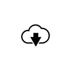 data cloud download icon vector template