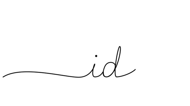 animation continuous drawing of the word idea in one line. single