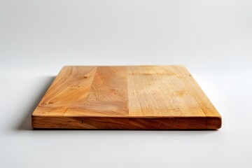 Natural Wooden Cutting Board on Clean White Background