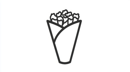 Shawarma icon. Shawarma icon on a white background, isolated. The icon has three uses in applications and websites. Vector illustration. Shawarma icon on a white background.