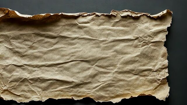 Crumpled brown paper displayed on a dark background showcasing texture and natural creases