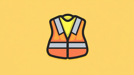 Safety vest icon. Safety vest icon on a white background, isolated. The icon has three uses in applications and websites. Vector illustration. Safety vest icon on a white background.