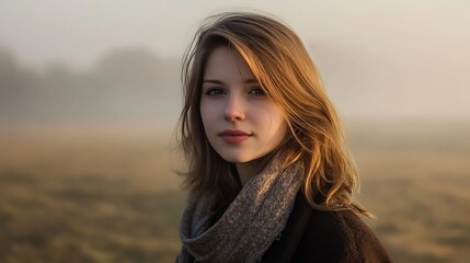 Fototapeta premium Soft layers of fog creating mystery on a shadowy backdrop