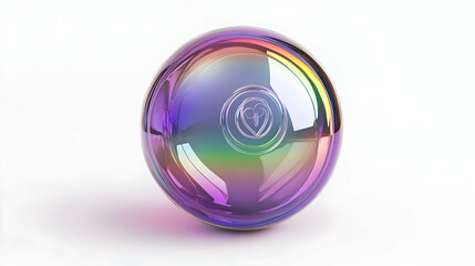 Iridescent 3D Glass Sphere