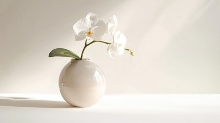 Serene White Orchid in Minimalist Vase