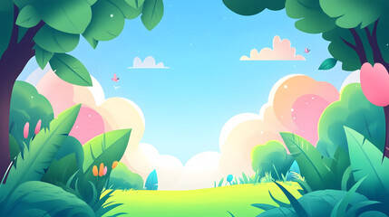 Obraz premium Lush Green Landscape Under a Sunny Sky