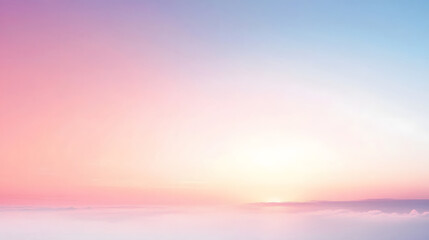 Obraz premium Pastel Sunrise Over a Sea of Clouds