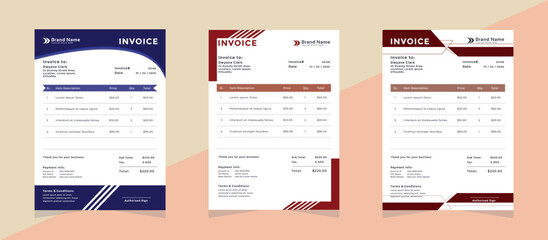 Professional Multiple Colour Corporate Invoice Template 02