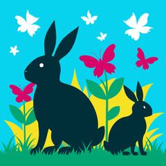 easter bunny in grass