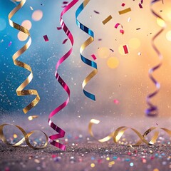 Colorful glitter and confetti sparkling on a background. Great for posters for parties, invitations, and anything with a fun, playful style.