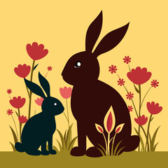 easter bunny in grass