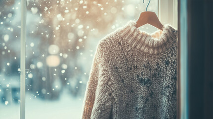 Cozy Winter Sweater by the Window