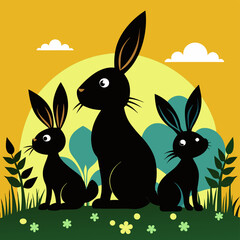 easter bunny in grass