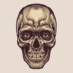 skull head eyes illustration vector design
