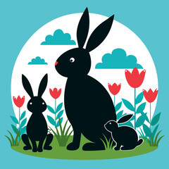 easter bunny in grass