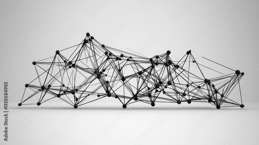 Poster hologram data visualization. data visualization of polygons, triangles of points and lines. data vis