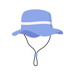 Blue sun hat with chin strap
