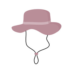 Mauve sun hat with chin strap