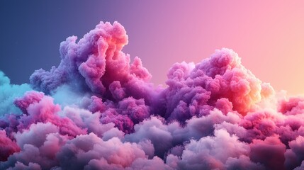 Fototapeta premium Vibrant cloud formation at sunset abstract nature scene digital artwork ethereal atmosphere