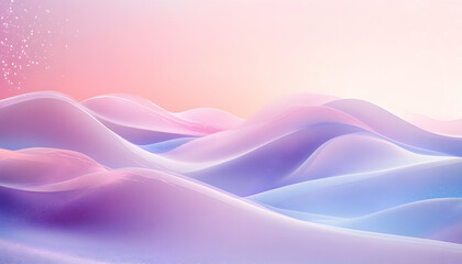 Pastel Colored Waves Abstract Landscape