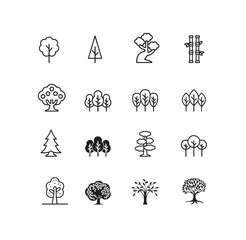 tree line icon collection