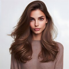 Fototapeta premium A beautiful Young woman fashion her hair style isolated 4K Bright Picture on white background15