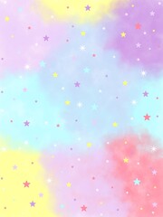 rainbow cloud background with stars for wallpaper
