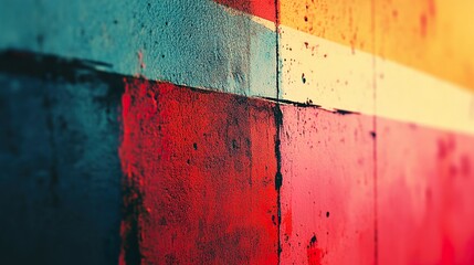 Abstract Colorful Wall Texture: Vibrant Paint Design