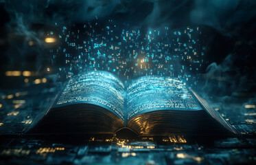 A book with a blue cover