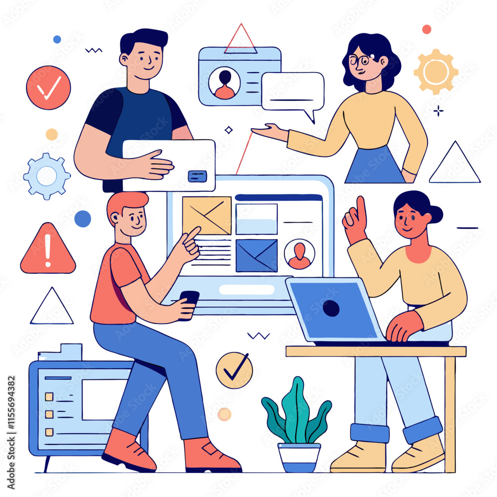 Aufkleber designers transforming sketches into interactive interfaces in a collaborative workspace