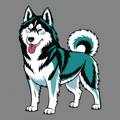 Fototapeta premium Cute Siberian Husky Dog Vector