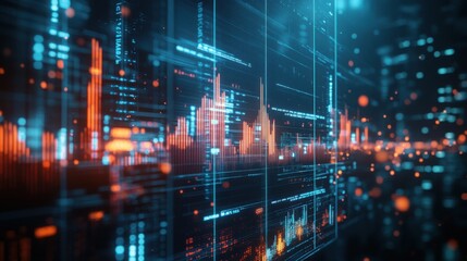 Obraz premium A breakdown of key industries in 2025 stock performance, represented on a digital graph.