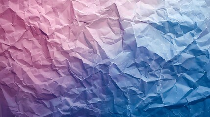 Obraz premium Crumpled Paper Texture Background in Soft Pink and Blue Gradients